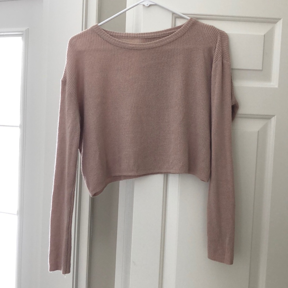 Brandy Melville Cropped Champaign Sweater OS